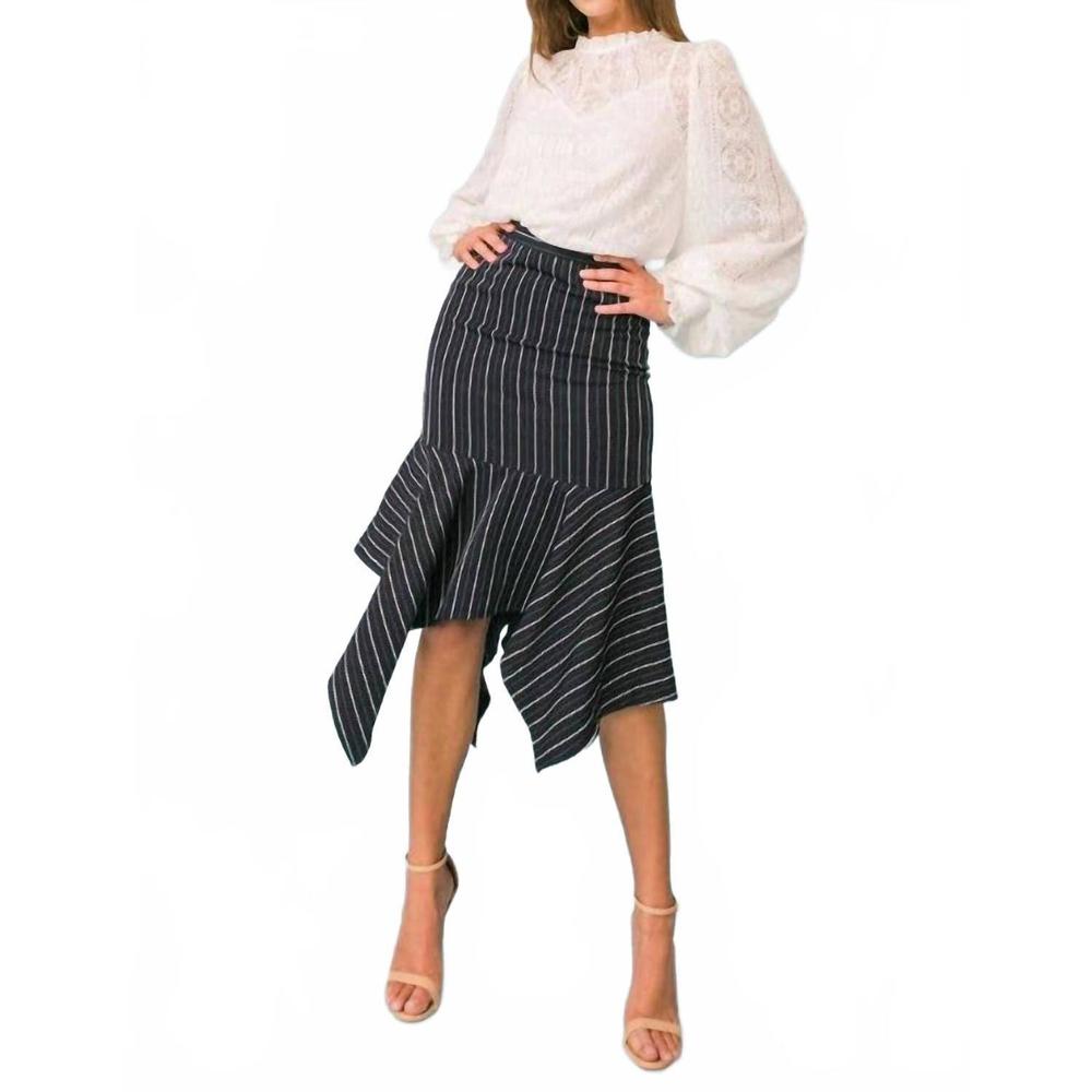 NEW FLYING TOMATO woven asymmetrical skirt in multi